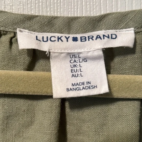 👗Lucky Brand Linen Sleeveless V Neck Tiered Midi Dress - Picture 4 of 10